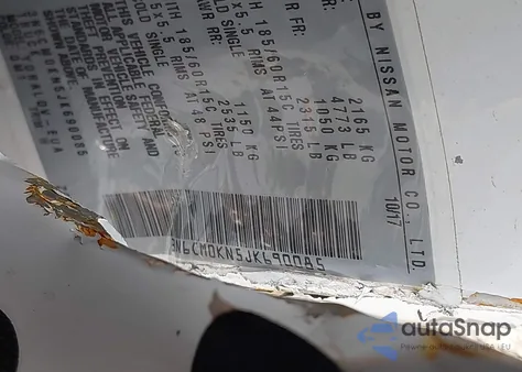 2018 Nissan Nv200 S from USA, damaged, VIN 3N6CM0KN5JK690085